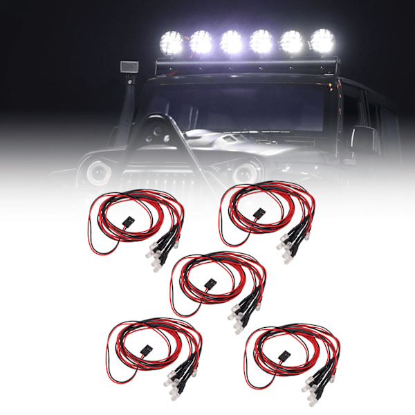 RC Bil LED Ljus Kit, Ideal Ersättning för 1/10 Skala Modeller Med Premium Material, Lätt Att Använda, Silver Metall Lampskärm för Autentiskt Utseende