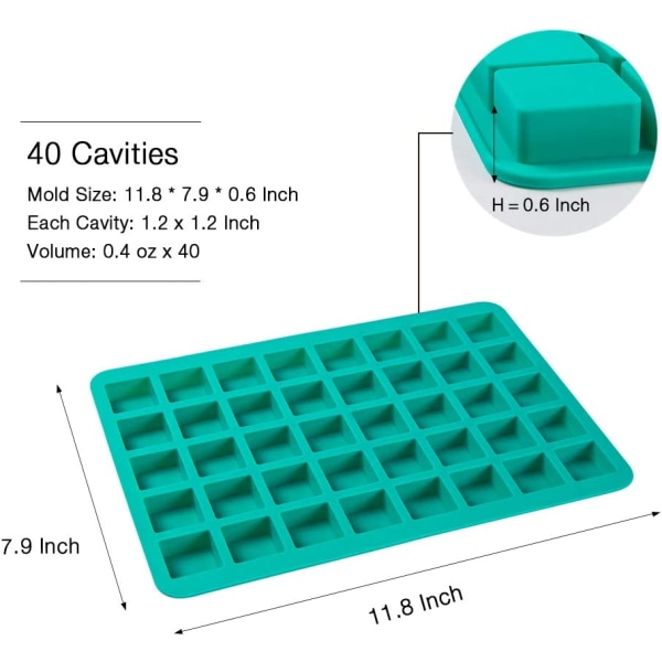 Godisformar Silikon Chokladformar 40-håls fyrkantig bakning