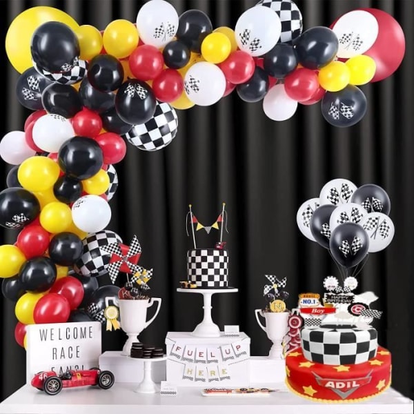 Födelsedagsfest dekoration för pojke, MMTX bil med grattis på födelsedagen banner ballong girland bil party ballong