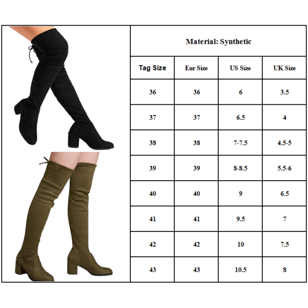 Lady Thigh High Stretchy Boots Lace Over The Knee Boots army green 38