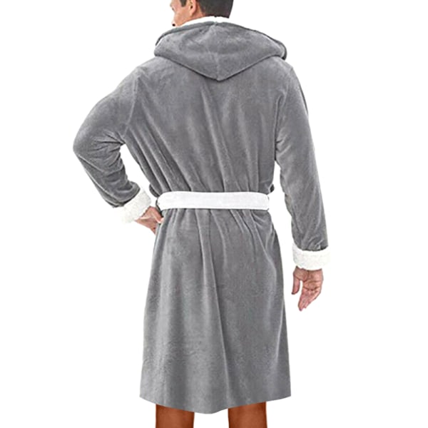 Mellanlång badrock vinterhem 2021 avslappnad tjock varm pyjamas Off-white 3XL