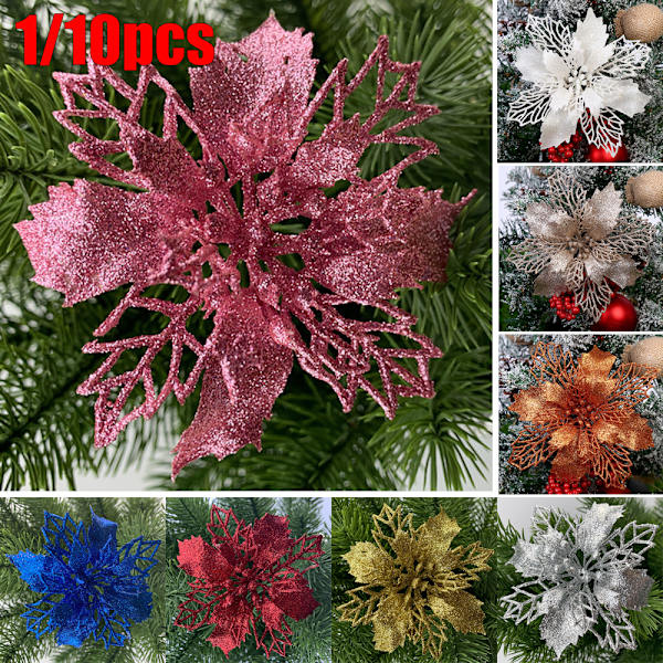 10 st julgransdekorationer Red 10pcs