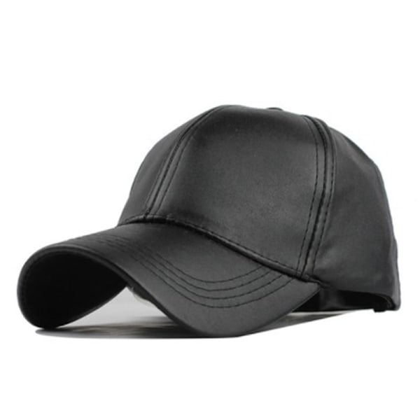 Unisex Vandtæt Læder Baseball Caps Trucker Snapback Casual Hat Justerbar· black