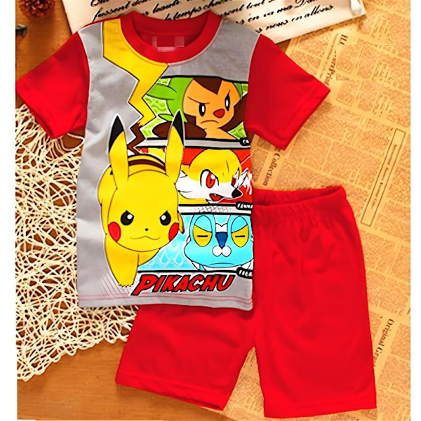 Tecknade Barn Pojkar Flickor Söta Tecknade Figurer Pyjamas Set Kortärmade Toppar Shorts Sovkläder Nattkläder Loungewear Outfits #2 110cm