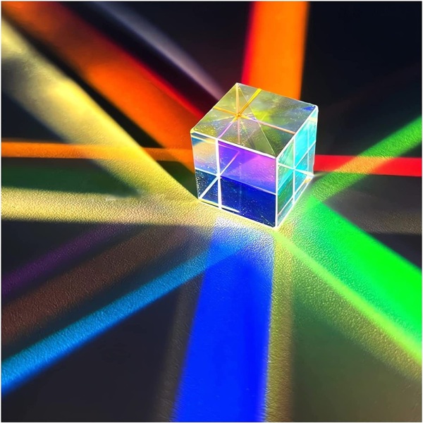 Magic Crystal Optic Prism Cube Flerfärgad leksak Skrivbordsdekor 23*23mm