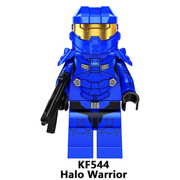 8 st/set Halo Warrior Actionfigurer Byggklossar Leksakstårta Topper Dekorationer Present 8PCS