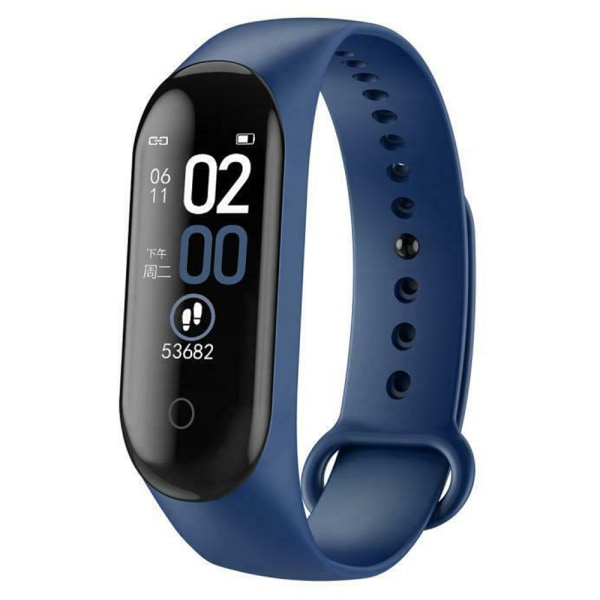 Smart Digital Watch Armband M4 Män Kvinnor Hälsa Sport Tracker Blue