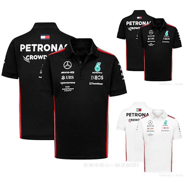 F1-kilpatallin poolopaita, miesten lyhythihainen poolopaita, rento t-paita, topit Black M