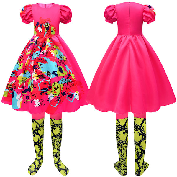Lasten elokuva Barbie Cosplay Mekko Halloween Outo Puku 120cm