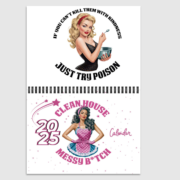 Rensa Huset Rörigt B*tch Kalender 2025 Väggkalender Hängande Rolig Nyhet Humor 12 Månadsvis Planerare Daglig Organiserare Present