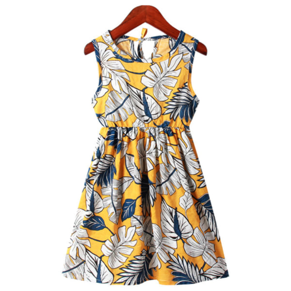 Kid Girls Blommig Tank Dress Sommar ärmlös solklänning #8 150