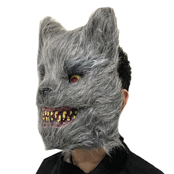 Djurplysch huvudbonader fest rekvisita för Halloween kostym fest Wild wolf 29*23cm
