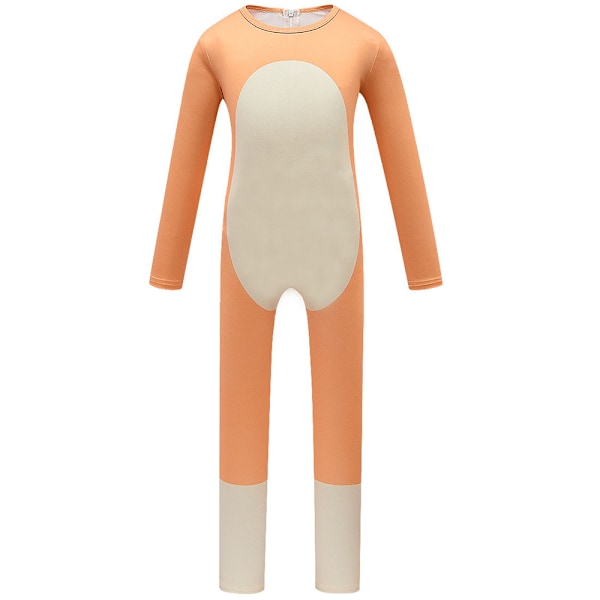 Kids Blueys Hundvänner Maskeraddräkt Festklänning Overall Mask Halloween Outfit Orange 140cm