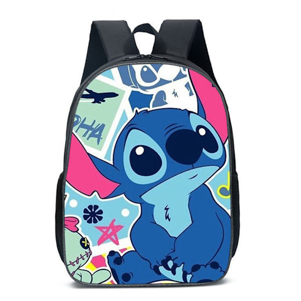 Lilo og Stitch 3D-printet rygsæk til børn, drenge, piger, studerende, skuldertaske, skoletaske B