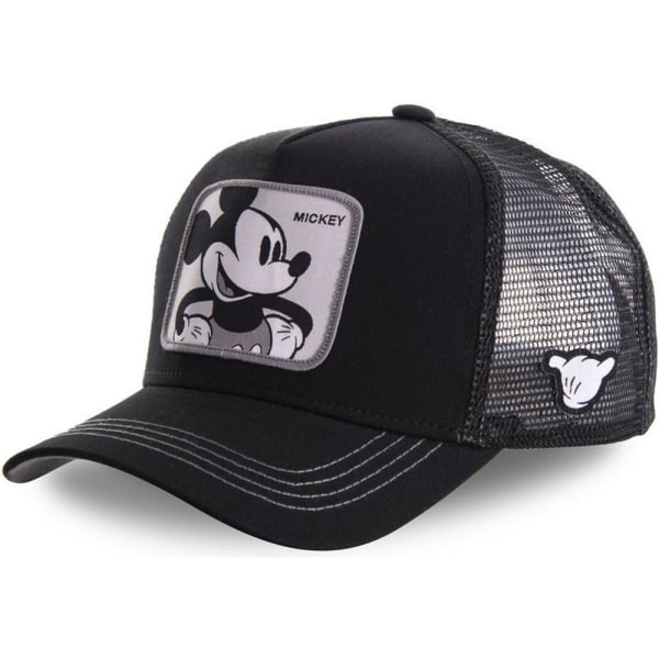 Mickey Baseball Cap Outdoor Sommar Trucker Hat Mesh Solhatt Black