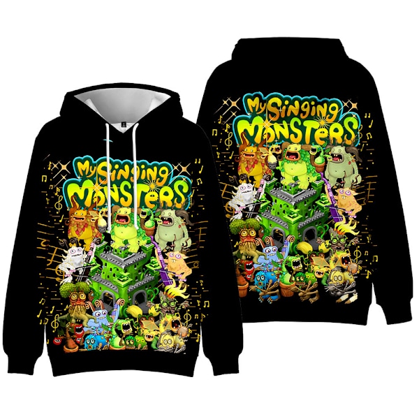 Pojke Flicka 3d Hoodie Höst Vinter Mina Sjungande Monster Tröja E 160cm