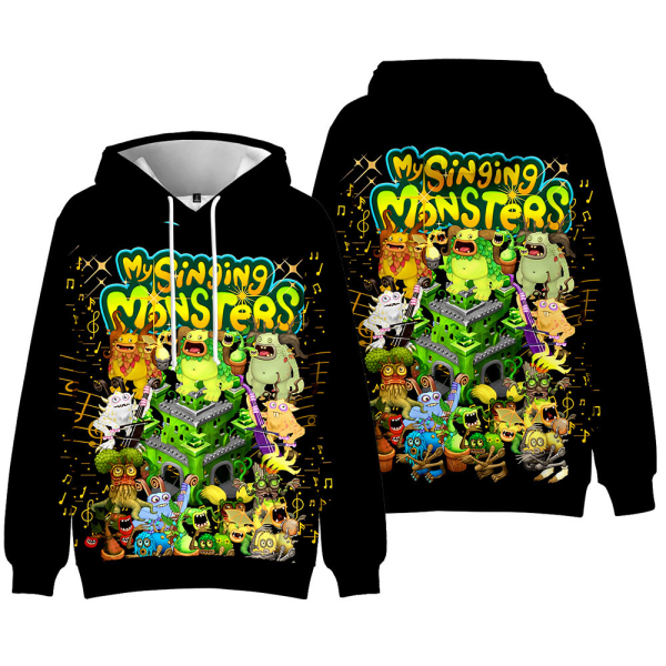 Pojke Flicka 3d Hoodie Höst Vinter My Singing Monster Sweatshirt E 130cm