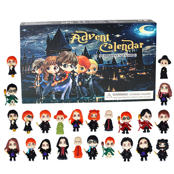 Harry Potter Adventskalender 2024 Jul 24 Dagar Nedräkning Figurer Dockmodell Leksak Blind Box Överraskningsgåva