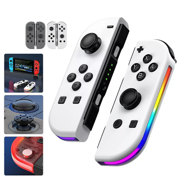 Joypad-kontroll för Nintendo Switch, Trådlös Joypad-ersättning för Switch-kontroll, Vänster och Höger Switch White
