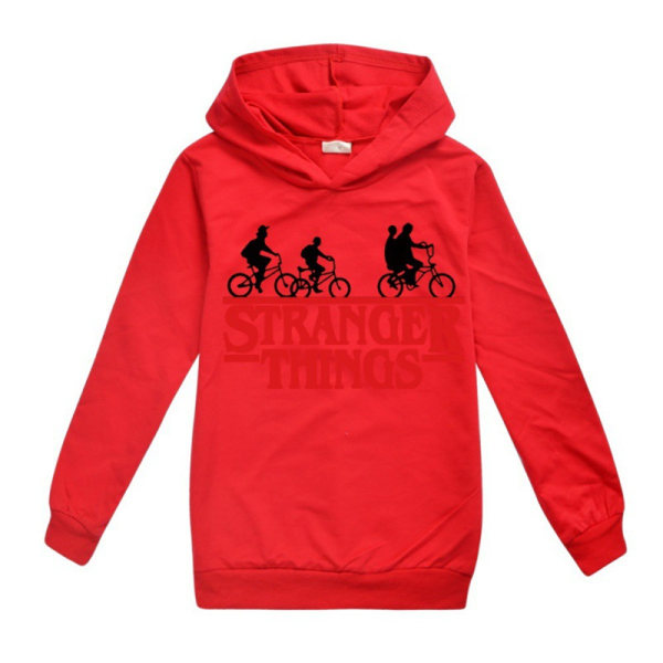 Stranger Things Barn Pojkar Print Hoodie Jumper Topp Sweatshirt Red 160cm