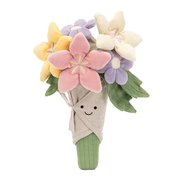 Amuseable Plysch Leksak Bukett Av Blommor Fylld Mjuk Dock för Kvinnor Flickor Flickvän Present