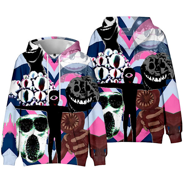 Barn 3d Hoodie Mode Höst Vinter Skibidi Toalett Sweatshirt E 130cm