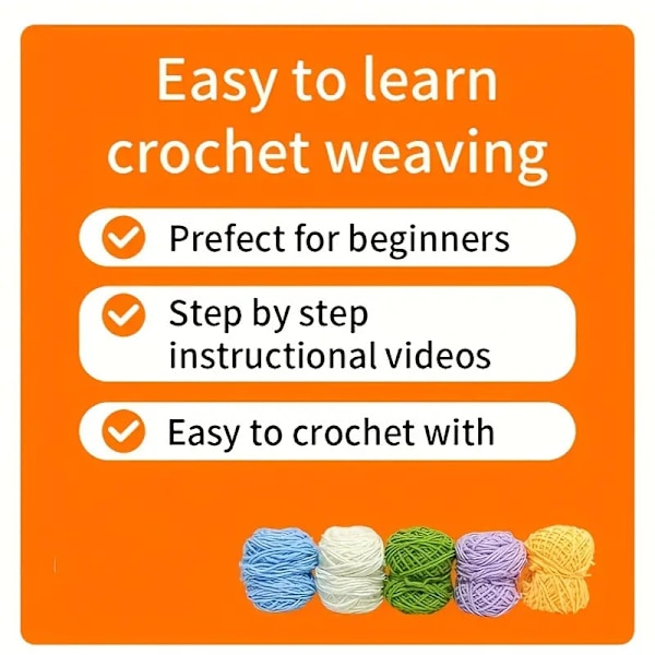 Hæklesæt til begyndere med Easy Peasy garn som set på - med trin-for-trin video tutorials D