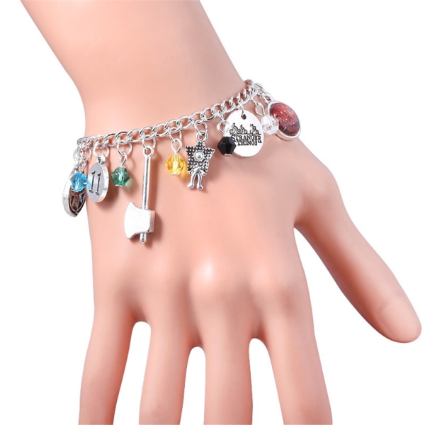 Stranger Things Halsband Nyckelring Armband Flickor Charm Smycken A