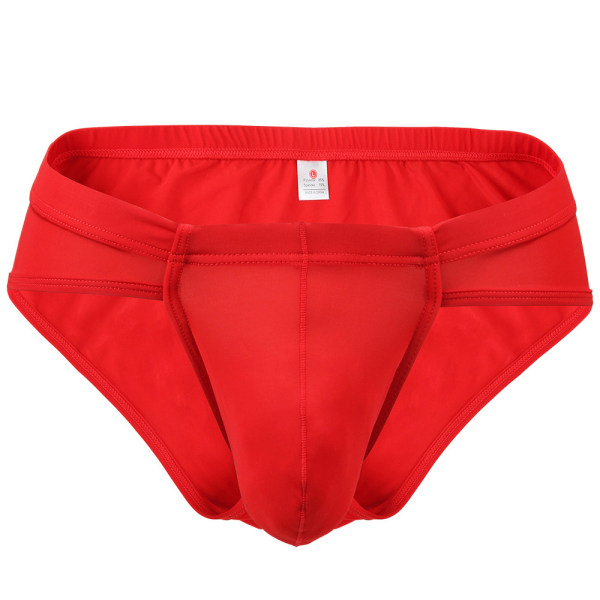 Enfärgade män sexiga låga underkläder Mjuk ventilerande stringtrosa Red S