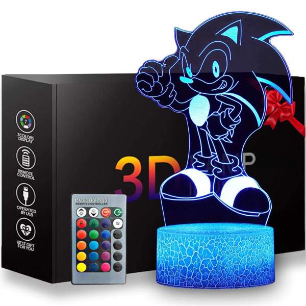Cartoon Sonic LED nattlampa sängbord