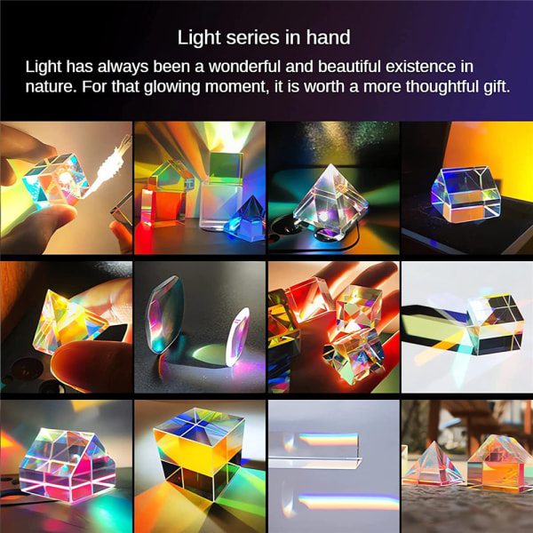 Magic Crystal Optic Prism Cube Flerfärgad leksak Skrivbordsdekor 12.7*12.7mm
