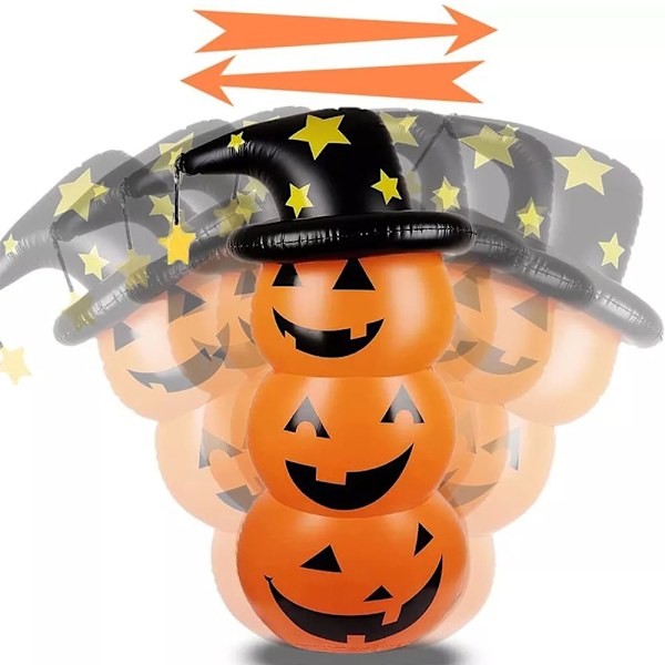 Sød Halloween Dekoration Oppustelig Græskar Spøgelse Display Indendørs Udendørs til Have, Græsplæne, Fest, Højtid Pumpkin