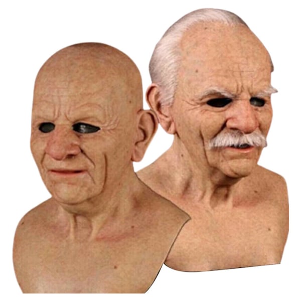 Halloween Maske Latex Realistisk Gammel Mand Maske Udklædning Cosplay Halloween Fest Skræmmende Fuld Masker Bald style