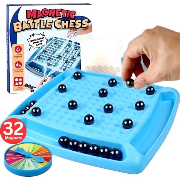 Päivitetty magneettinen shakkipelisetti, jossa on magneettinen lautapeli 32 magneetilla, strategiapeli, perhepeli 32PCS