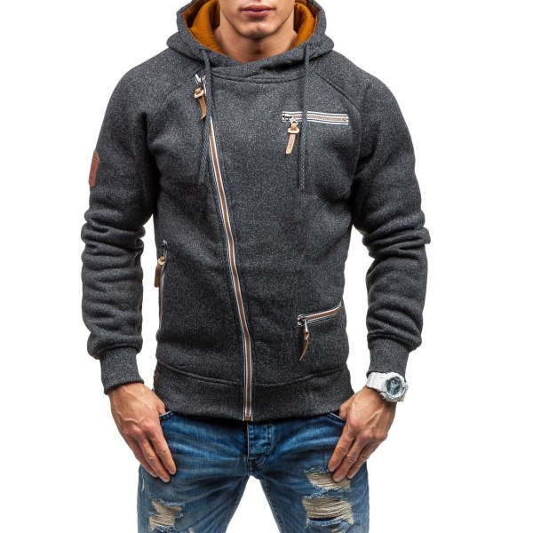 Herr Hooded Zipper Sweater Hoodie Fashion Sports Cardigan Jacket black 4XL