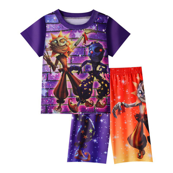 Barn Pojkar Sundrop Fnaf Sommar T-shirt + Shorts 4-8 år 140cm