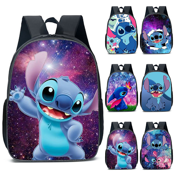 Lilo og Stitch 3D-printet rygsæk til børn, drenge, piger, studerende, skuldertaske, skoletaske C