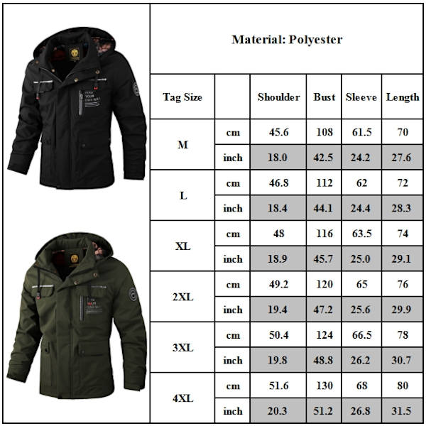 Herrar Vinterjacka Med Huva Casual Jacka Vindtät Vindjacka Kavaj Herrar Armé Taktisk Militärjacka Herrar Red 4XL