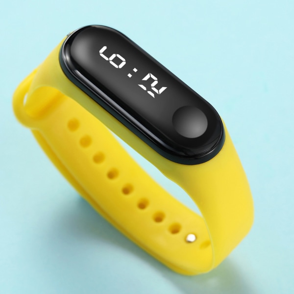 Mi Sports Waterproof Student Watch Touch LED Electronic Watch Yellow