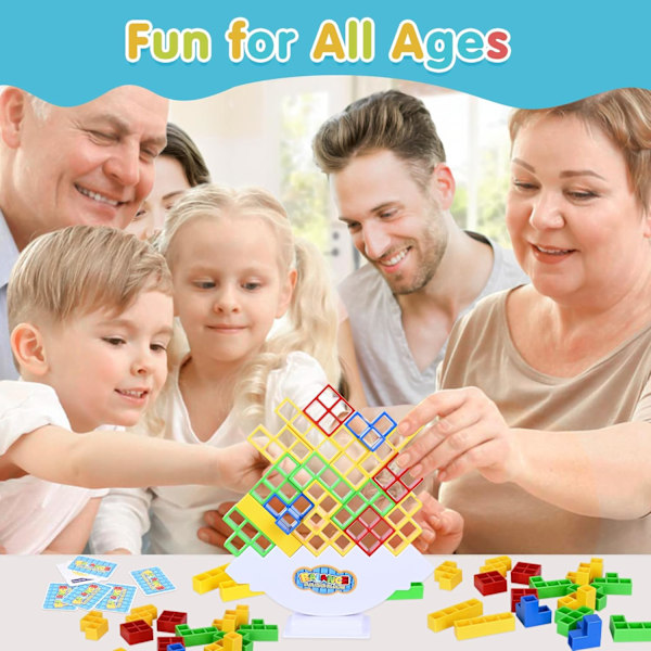 32-dels Tetra Tower-spel - Balanseringsspel för familjer, fester, vuxna teambuilding - Perfekt present 32PCS