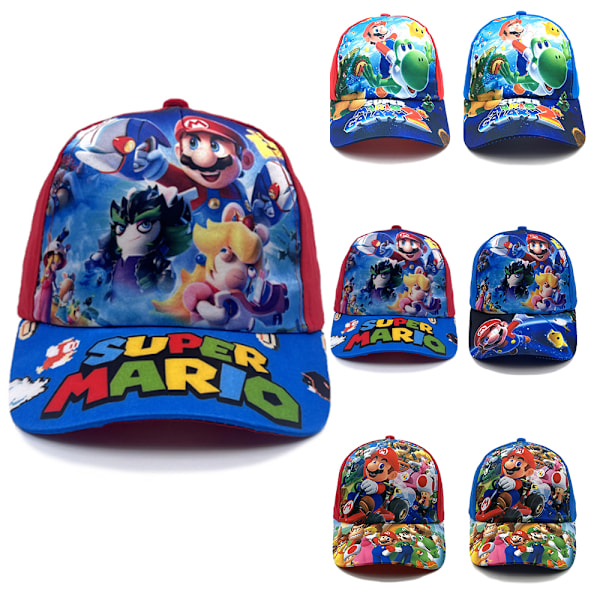 Super Mario Print Cap Anime Baseball Hat Barn Mössa Pojke Flicka Snapback Cartoon Summe A Red