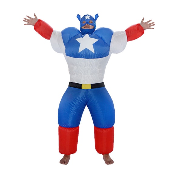 Halloween kostymer för vuxna män Cosplay Uppblåsbar kostym Clown Klä upp Captain America