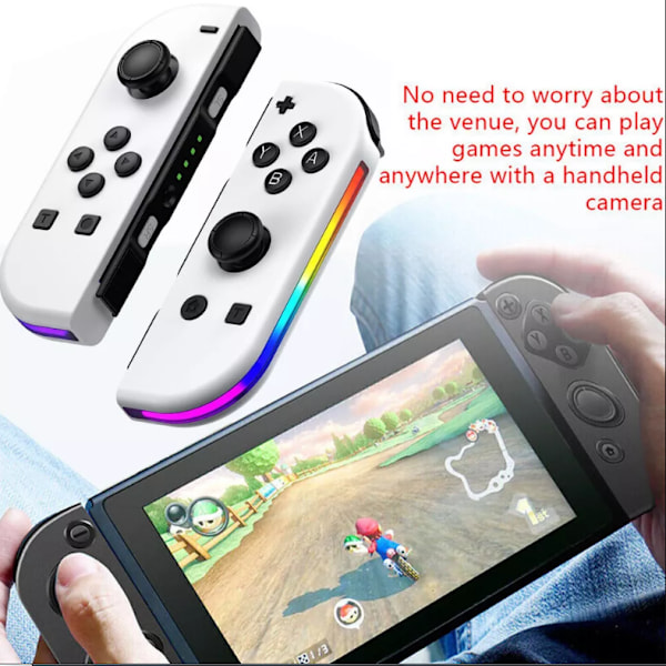 Joypad-kontroll för Nintendo Switch, Trådlös Joypad-ersättning för Switch-kontroll, Vänster och Höger Switch White