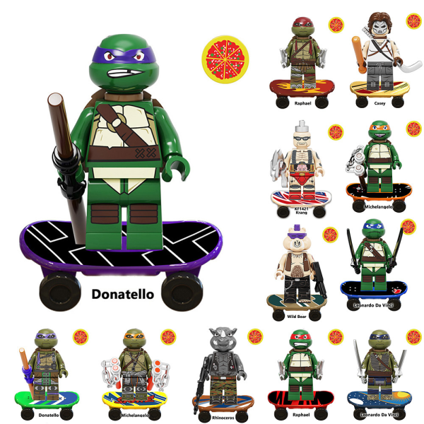 8 st Teenage Mutant Ninja Turtles Block Leksak Julgåva