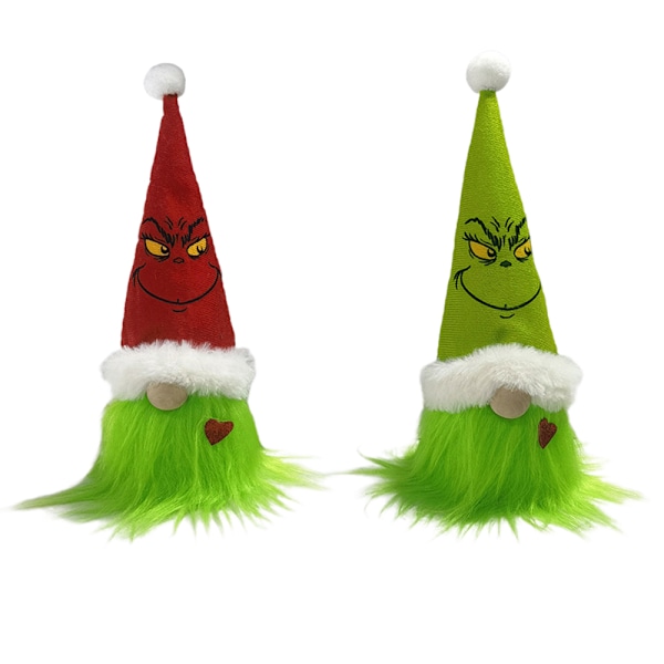 Jultomte Dekorationer Dock Jultomte Dockar Söta Handgjorda Håller Glad Grinchmas Bräde Jultomtar Elf Ornament Green