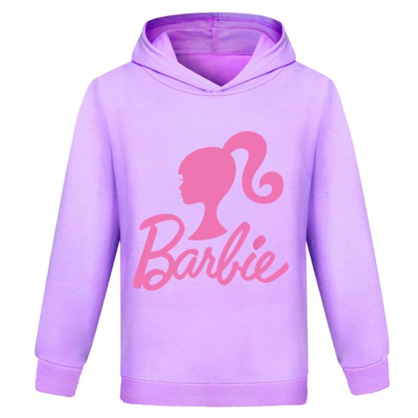 Barbie 3D Print Kids Hoodie Coat Långärmad Jumper Toppar purple 130cm