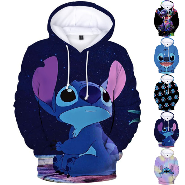 Kids Stitch Cosplay Hoodie Jacka Vår Halloween Tunna Rockar C 150cm