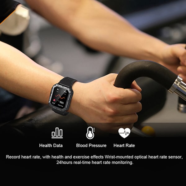 Militär Smart Watch Tracker Blodtryck Hjärtfrekvens Klocka orange