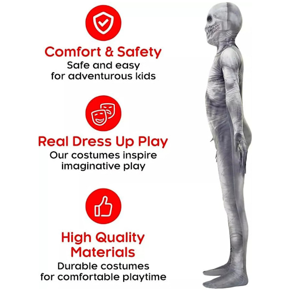 Rake Morphsuit Halloween Kostym för Pojkar och Flickor - Nytt Halloween Kostym Långärmad Cosplay Rollspel Bodysuit för Barn 120cm