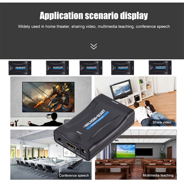 Scart–HDMI-sovitin 1080p video- ja audiomuunnin